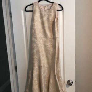 Badgley Mishka gold high low dress